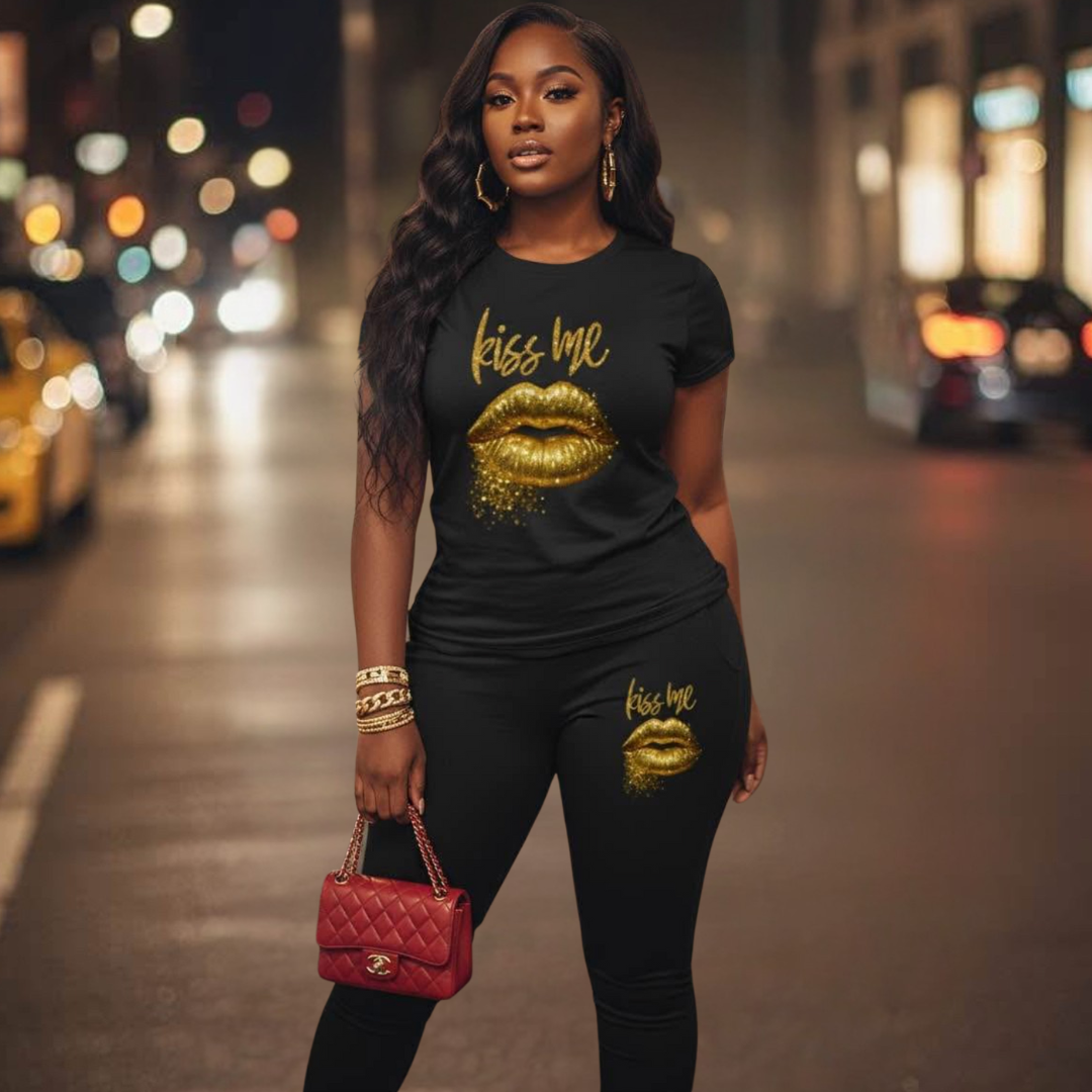 Kiss Me Signature Black Two Piece Set