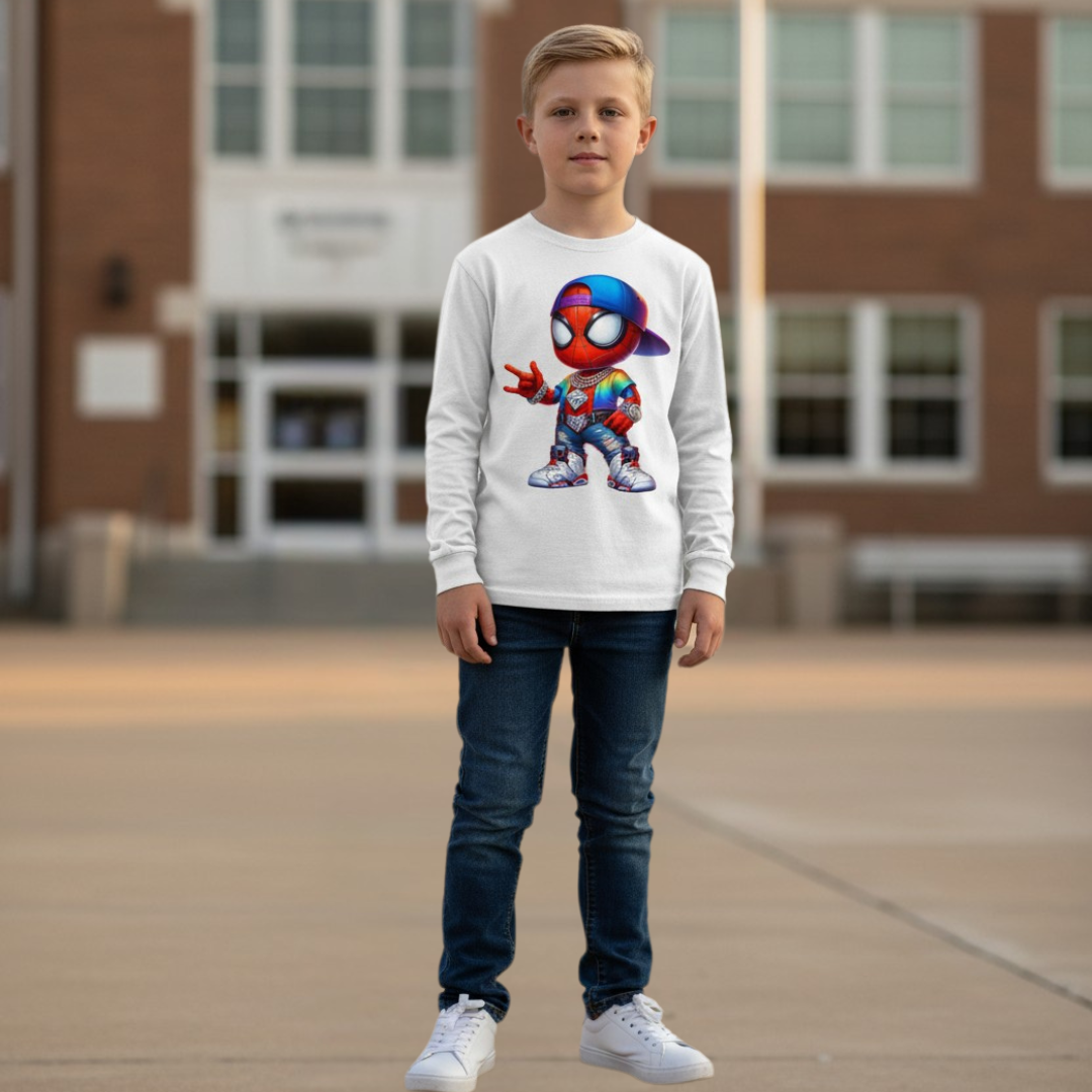 Lil Web-Slinger Drip Long Sleeve Tee